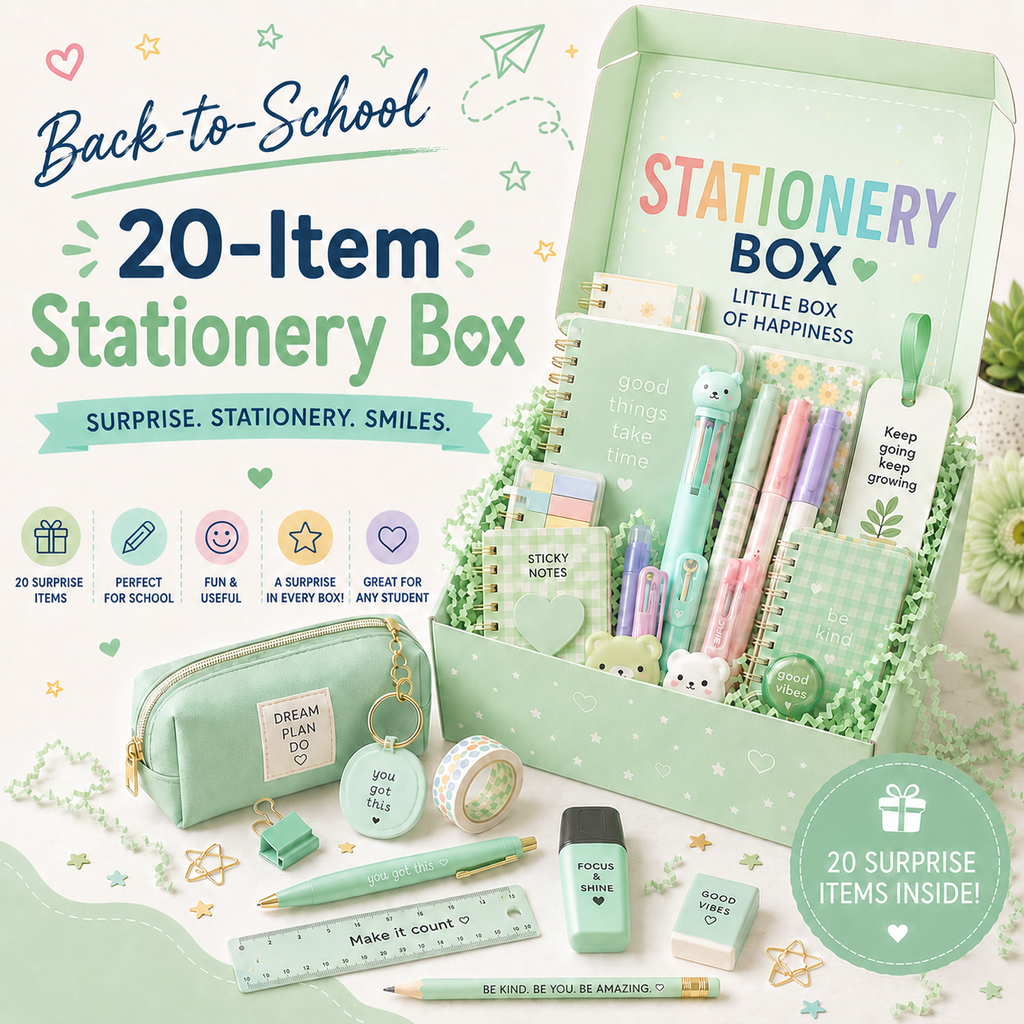 20-Item Back-to-School Stationery Box